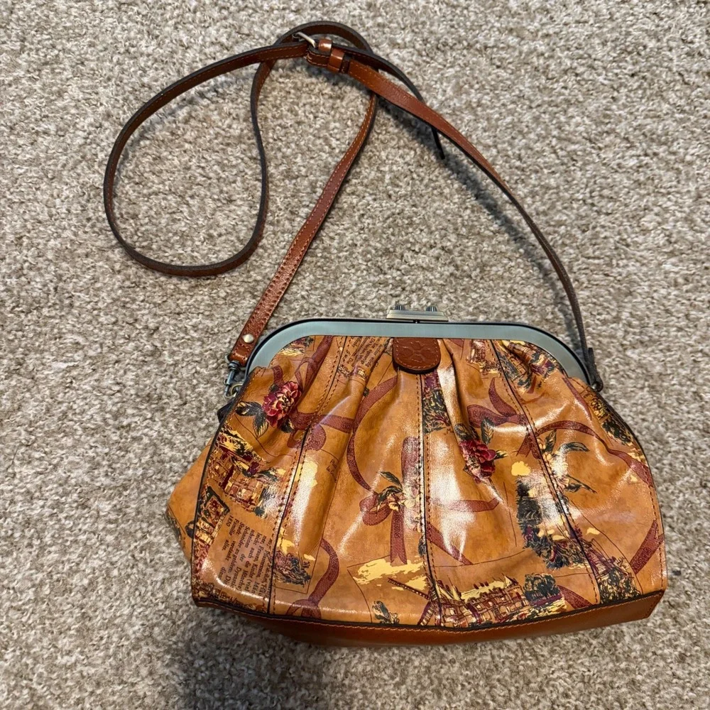 Patricia Nash Verbania Frame leather crossbody purse European Trip‎ boho classic